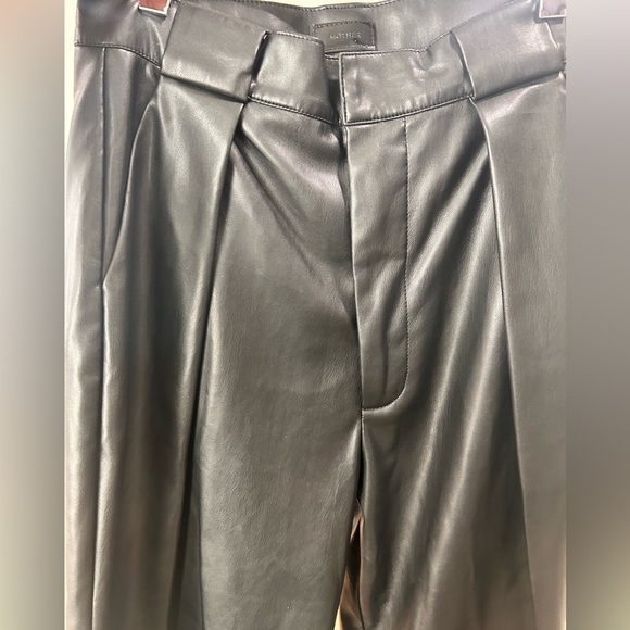 MOTHER HW Tunnel Vision Pleat Prep Faux Leather Pants Sneak in Black size 27 - Picture 6 of 8